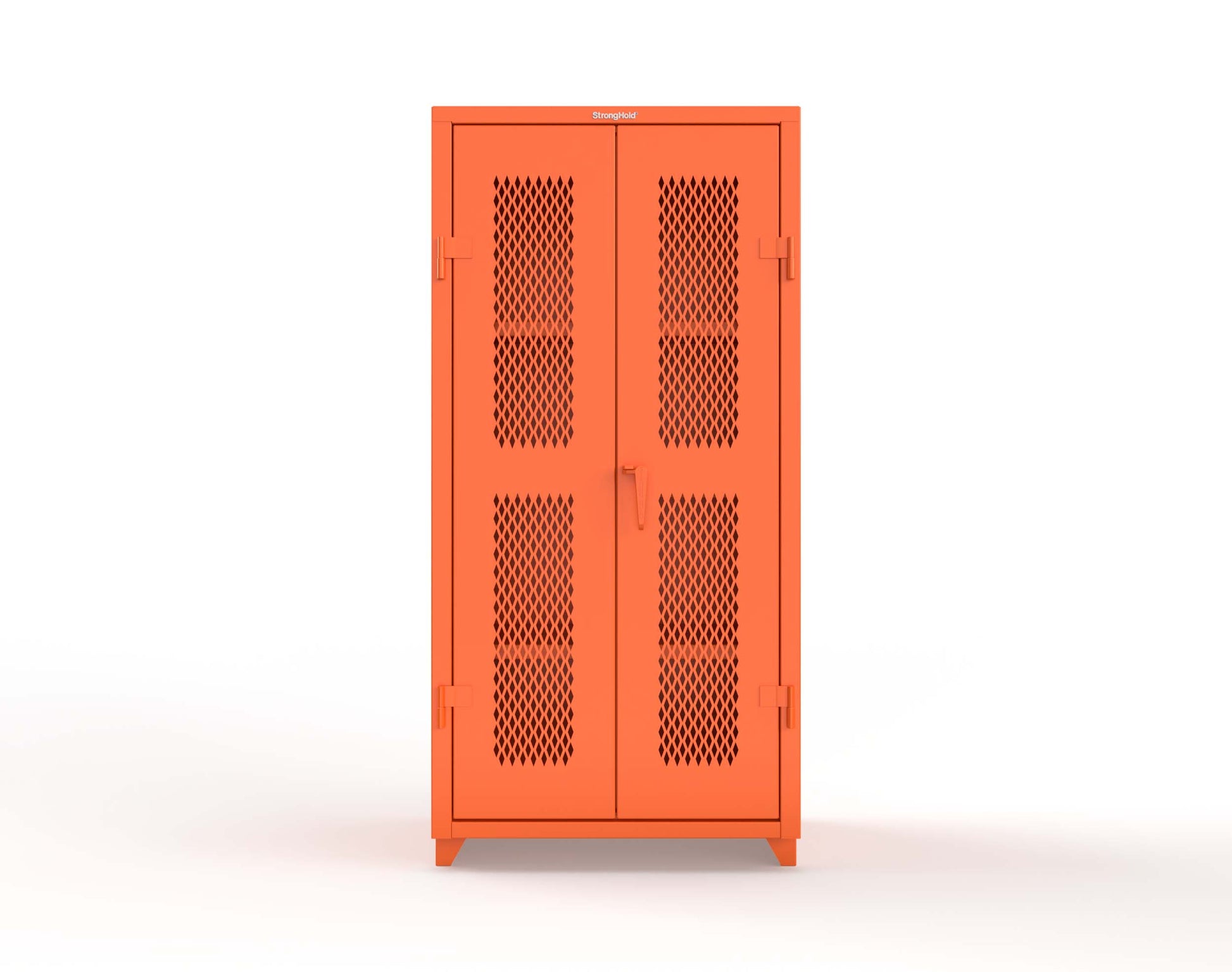 Extra Heavy Duty 14 GA Cabinet with Ventilated (Diamond) Doors - 36 In. W x 24 In. D x 75 In. H - 36-V-243-L-2009