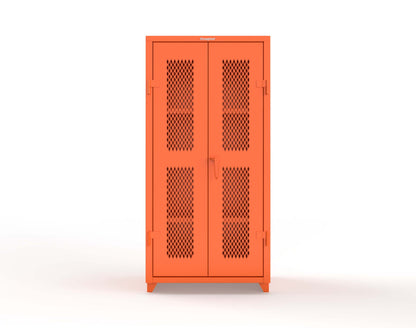 Extra Heavy Duty 14 GA Cabinet with Ventilated (Diamond) Doors - 36 In. W x 24 In. D x 75 In. H - 36-V-243-L-2009