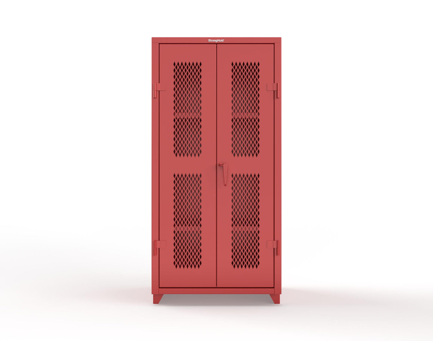 Extra Heavy Duty 14 GA Cabinet with Ventilated (Diamond) Doors - 36 In. W x 24 In. D x 75 In. H - 36-V-243-L-3001