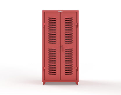 Extra Heavy Duty 14 GA Cabinet with Ventilated (Diamond) Doors - 36 In. W x 24 In. D x 75 In. H - 36-V-243-L-3001