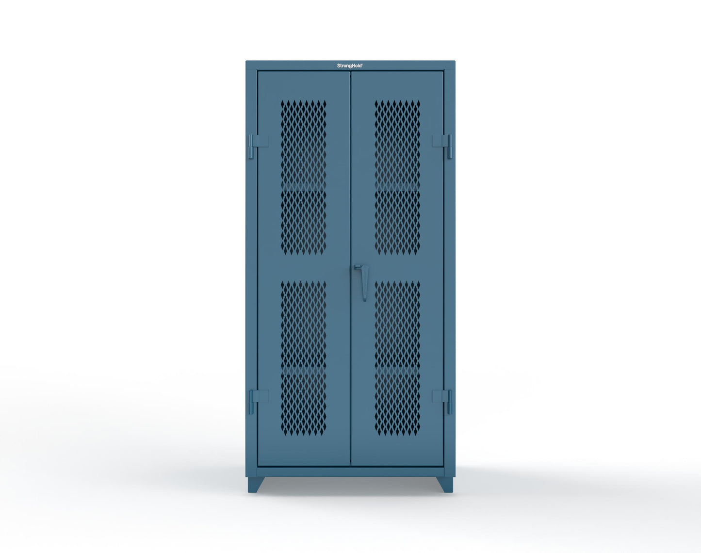 Extra Heavy Duty 14 GA Cabinet with Ventilated (Diamond) Doors - 36 In. W x 24 In. D x 75 In. H - 36-V-243-L-5001