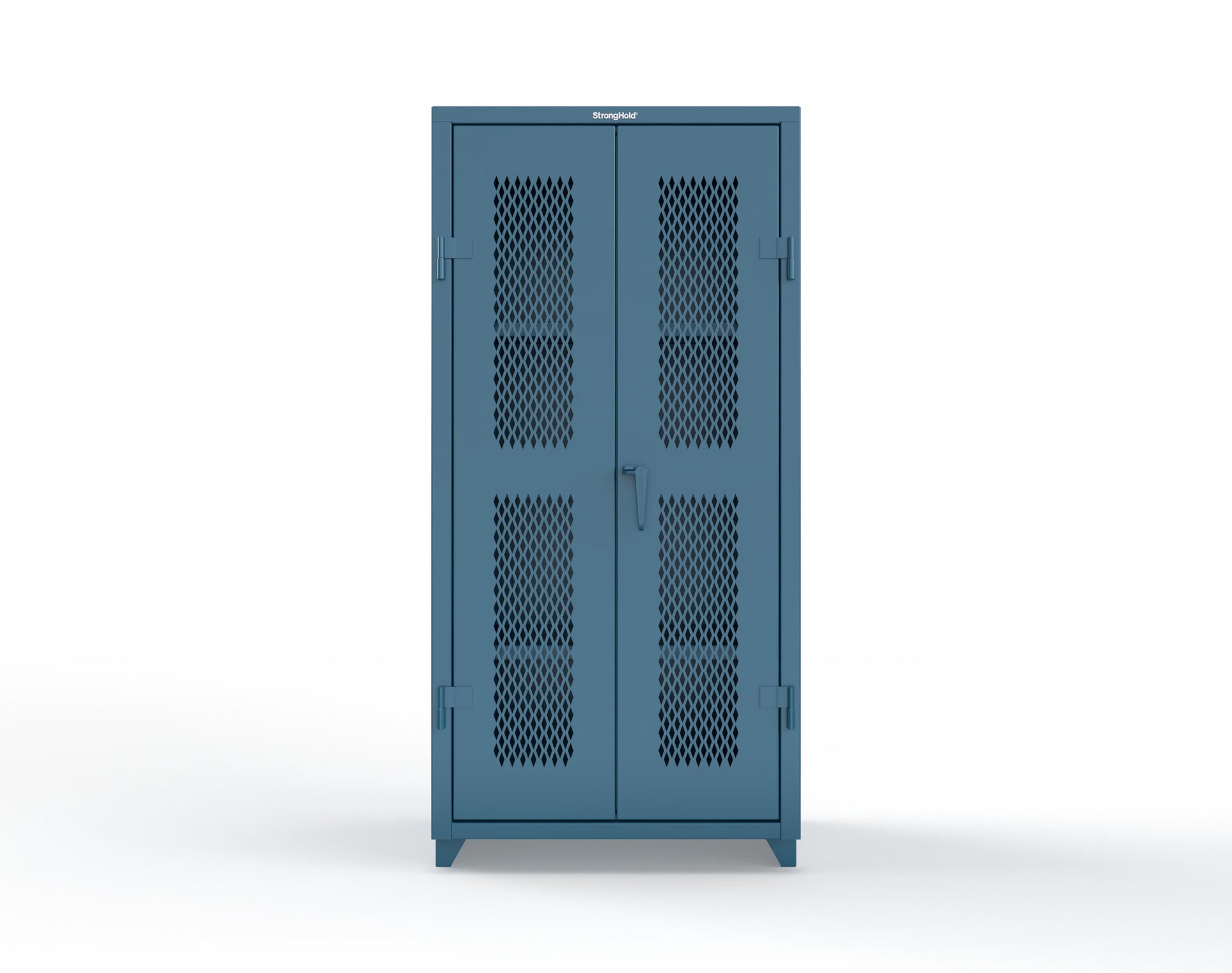 Extra Heavy Duty 14 GA Cabinet with Ventilated (Diamond) Doors - 36 In. W x 24 In. D x 75 In. H - 36-V-243-L-5001