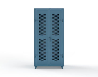 Extra Heavy Duty 14 GA Cabinet with Ventilated (Diamond) Doors - 36 In. W x 24 In. D x 75 In. H - 36-V-243-L-5001