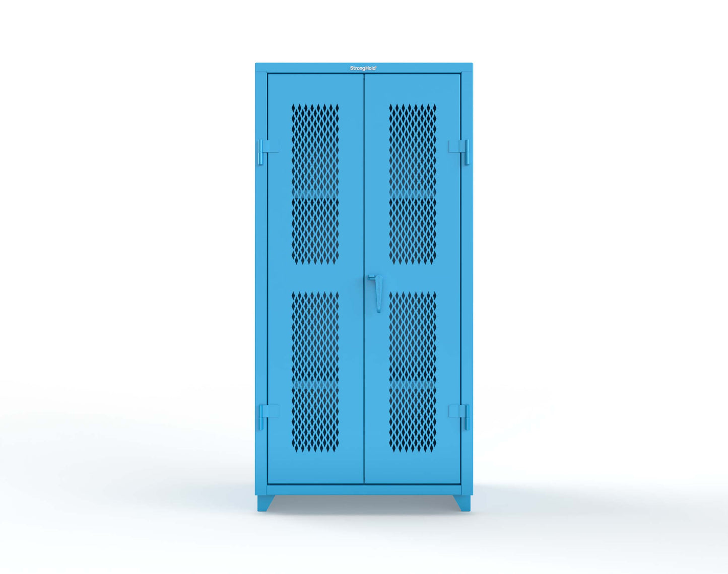 Extra Heavy Duty 14 GA Cabinet with Ventilated (Diamond) Doors - 36 In. W x 24 In. D x 75 In. H - 36-V-243-L-5012