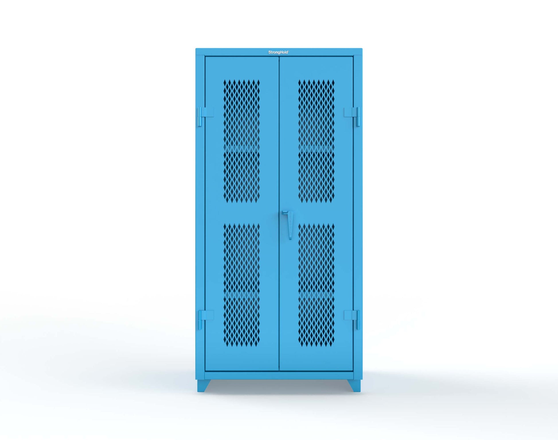 Extra Heavy Duty 14 GA Cabinet with Ventilated (Diamond) Doors - 36 In. W x 24 In. D x 75 In. H - 36-V-243-L-5012