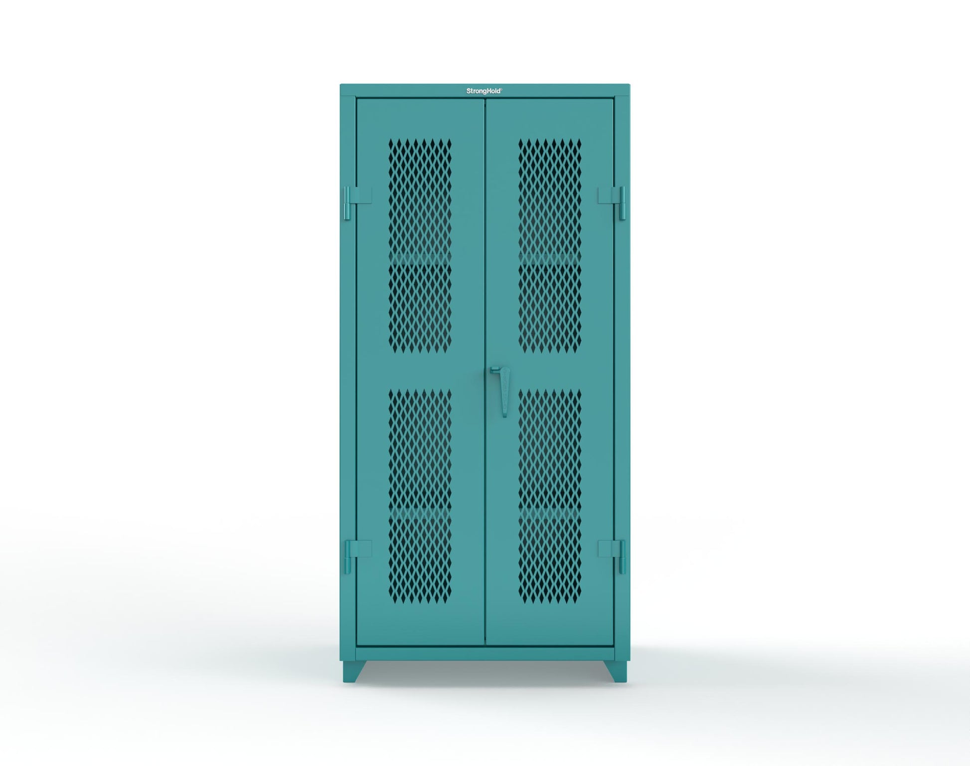 Extra Heavy Duty 14 GA Cabinet with Ventilated (Diamond) Doors - 36 In. W x 24 In. D x 75 In. H - 36-V-243-L-5021