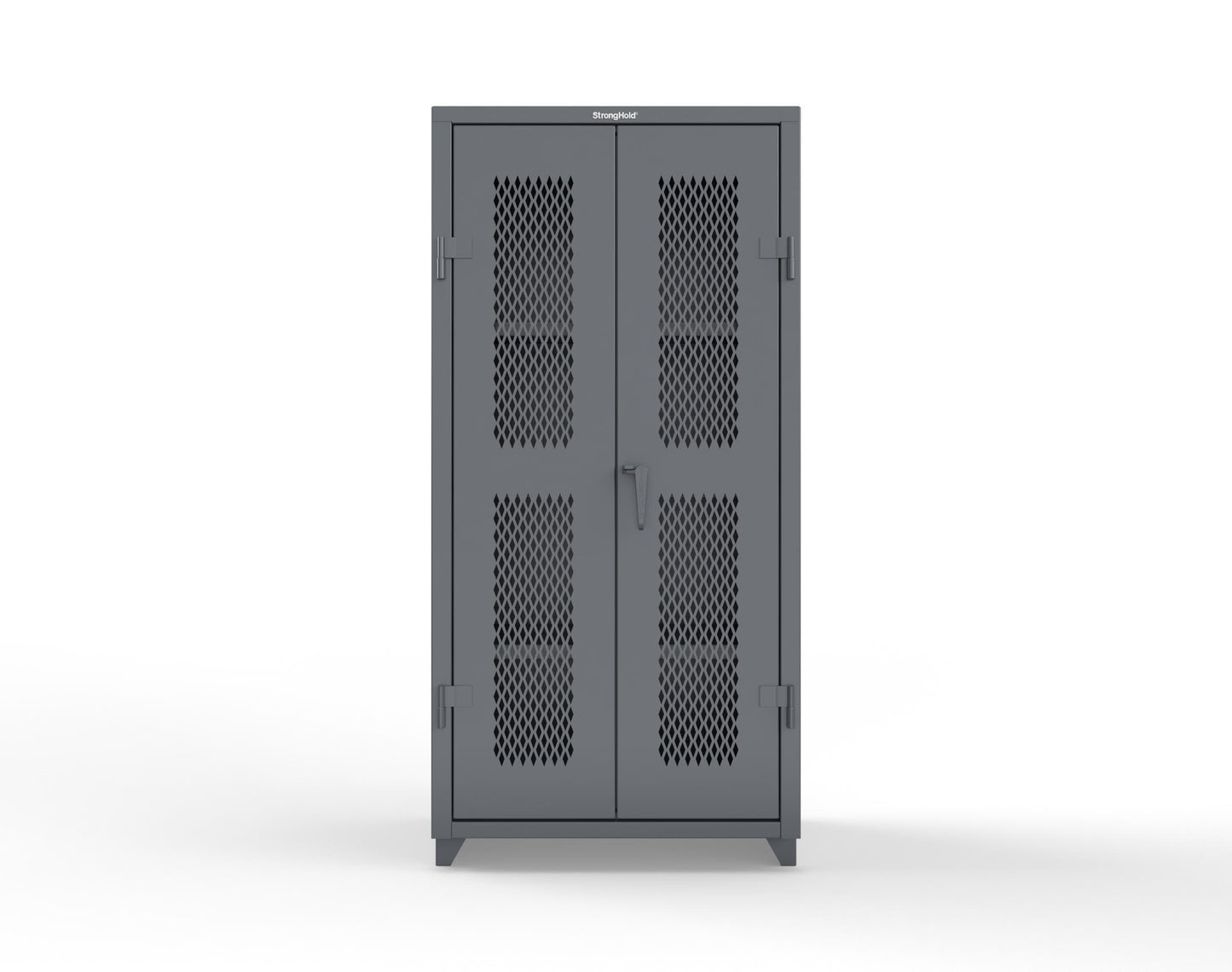 Extra Heavy Duty 14 GA Cabinet with Ventilated (Diamond) Doors - 36 In. W x 24 In. D x 75 In. H - 36-V-243-L-7024