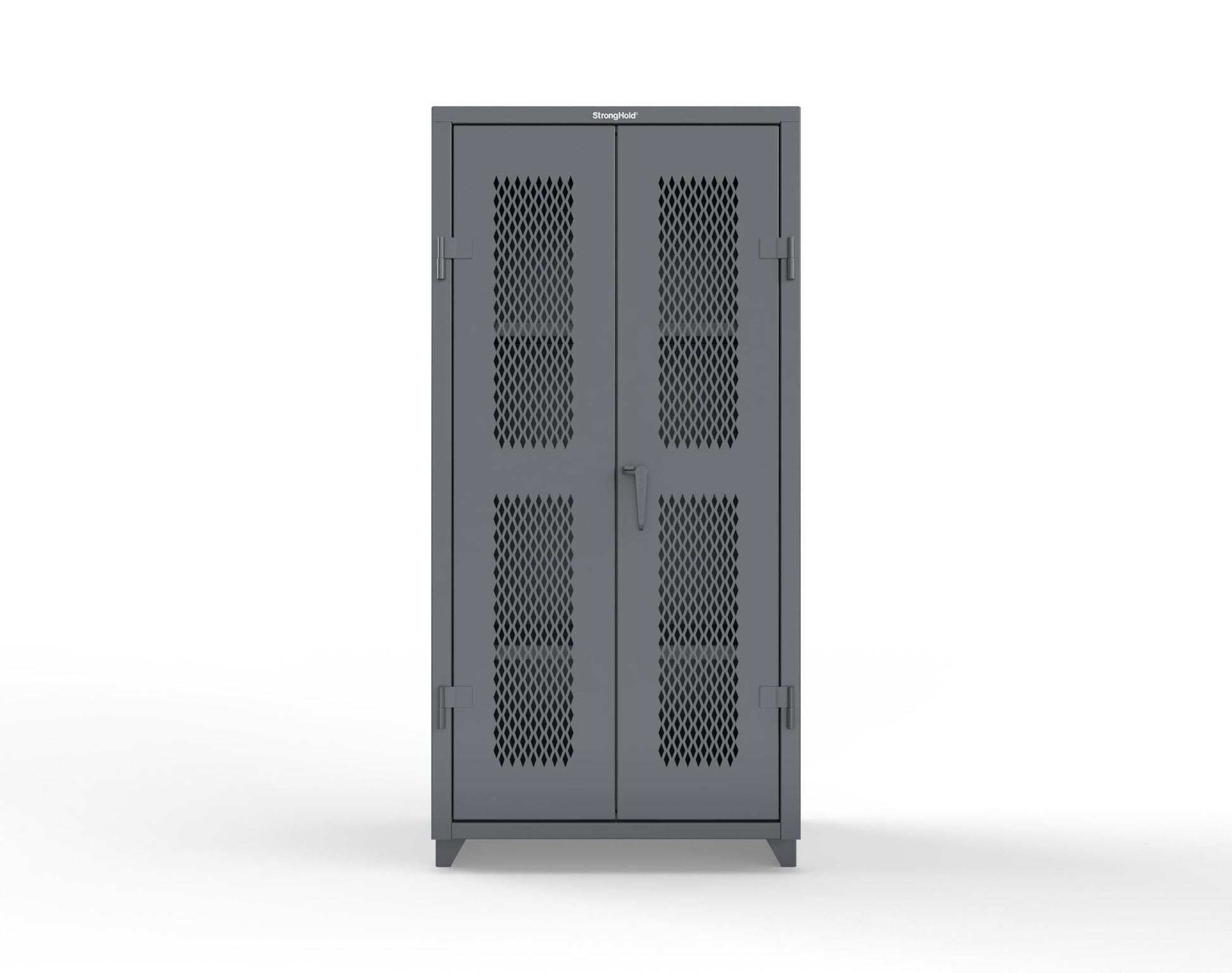 Extra Heavy Duty 14 GA Cabinet with Ventilated (Diamond) Doors - 36 In. W x 24 In. D x 75 In. H - 36-V-243-L-7024