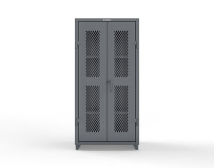 Extra Heavy Duty 14 GA Cabinet with Ventilated (Diamond) Doors - 36 In. W x 24 In. D x 75 In. H - 36-V-243-L-7024
