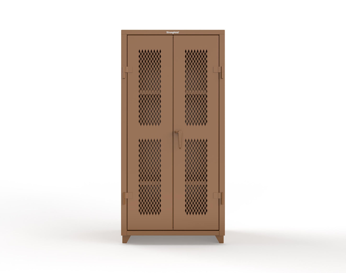 Extra Heavy Duty 14 GA Cabinet with Ventilated (Diamond) Doors - 36 In. W x 24 In. D x 75 In. H - 36-V-243-L-8008