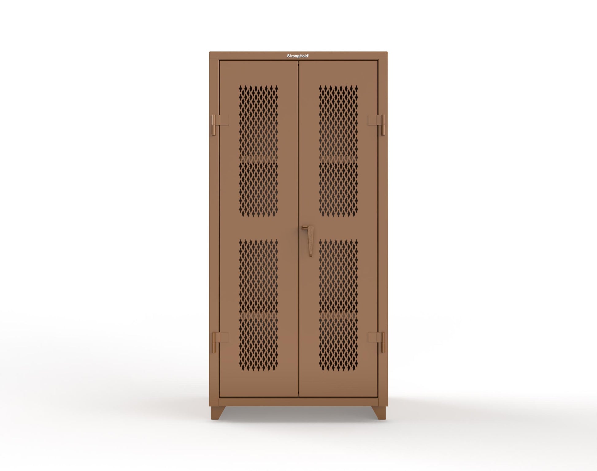 Extra Heavy Duty 14 GA Cabinet with Ventilated (Diamond) Doors - 36 In. W x 24 In. D x 75 In. H - 36-V-243-L-8008