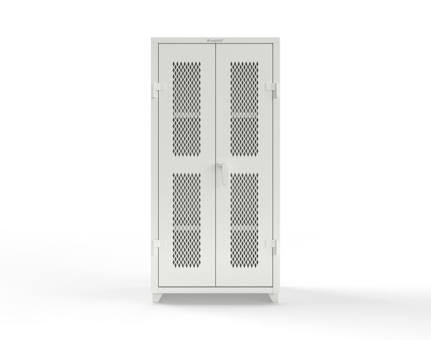 Extra Heavy Duty 14 GA Cabinet with Ventilated (Diamond) Doors - 36 In. W x 24 In. D x 75 In. H - 36-V-243-L-9003