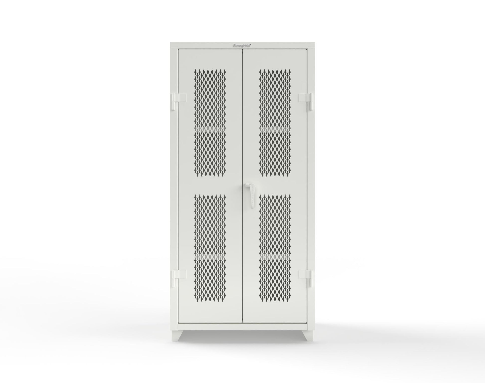 Extra Heavy Duty 14 GA Cabinet with Ventilated (Diamond) Doors - 36 In. W x 24 In. D x 75 In. H - 36-V-243-L-9003