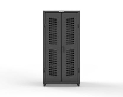 Extra Heavy Duty 14 GA Cabinet with Ventilated (Diamond) Doors - 36 In. W x 24 In. D x 75 In. H - 36-V-243-L-9005