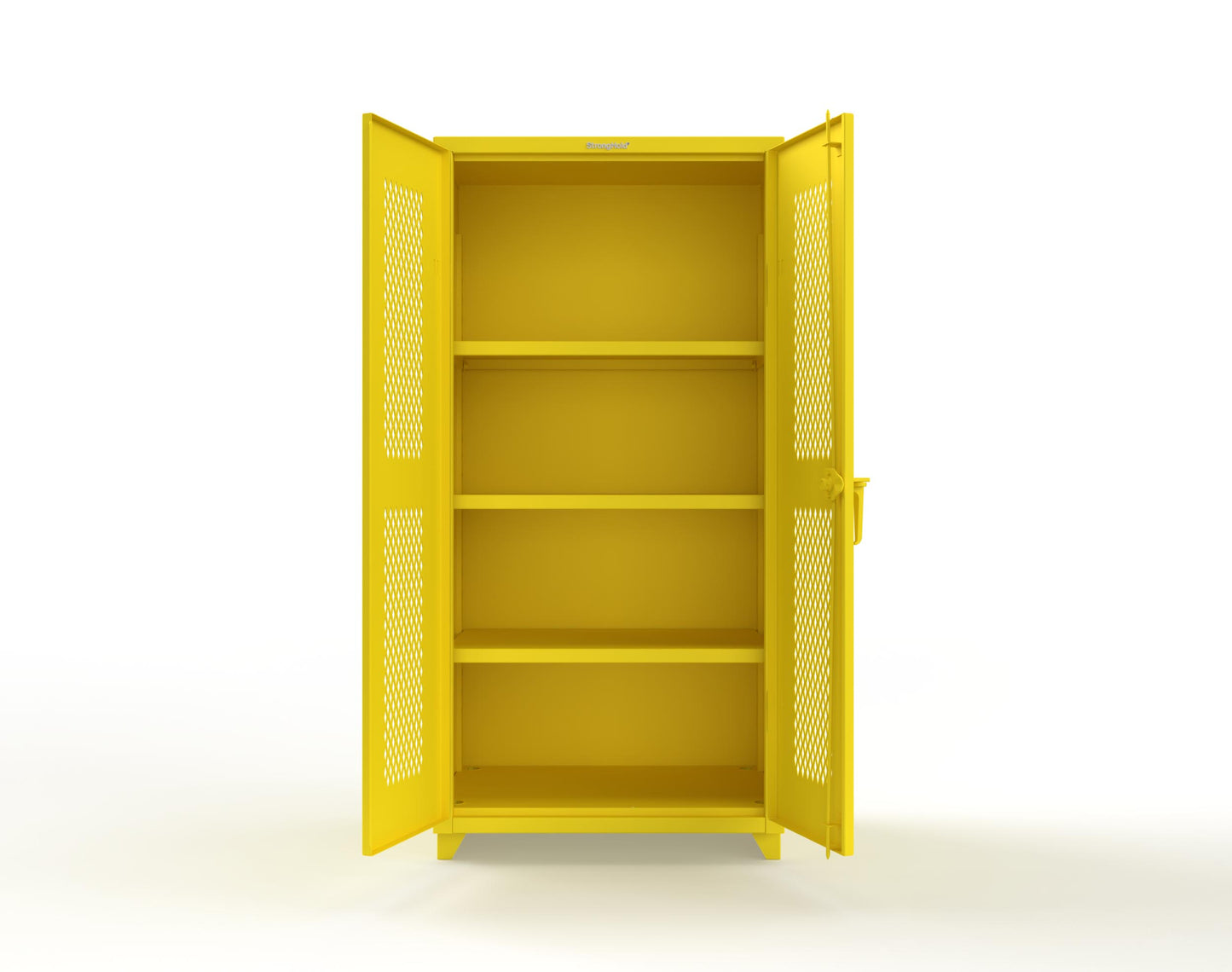 Extra Heavy Duty 14 GA Cabinet with Ventilated (Diamond) Doors - 36 In. W x 24 In. D x 75 In. H - 36-V-243-L-1021