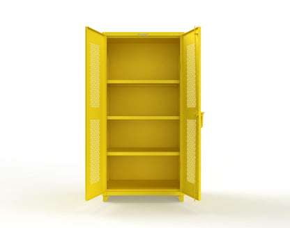Extra Heavy Duty 14 GA Cabinet with Ventilated (Diamond) Doors - 36 In. W x 24 In. D x 75 In. H - 36-V-243-L-1021