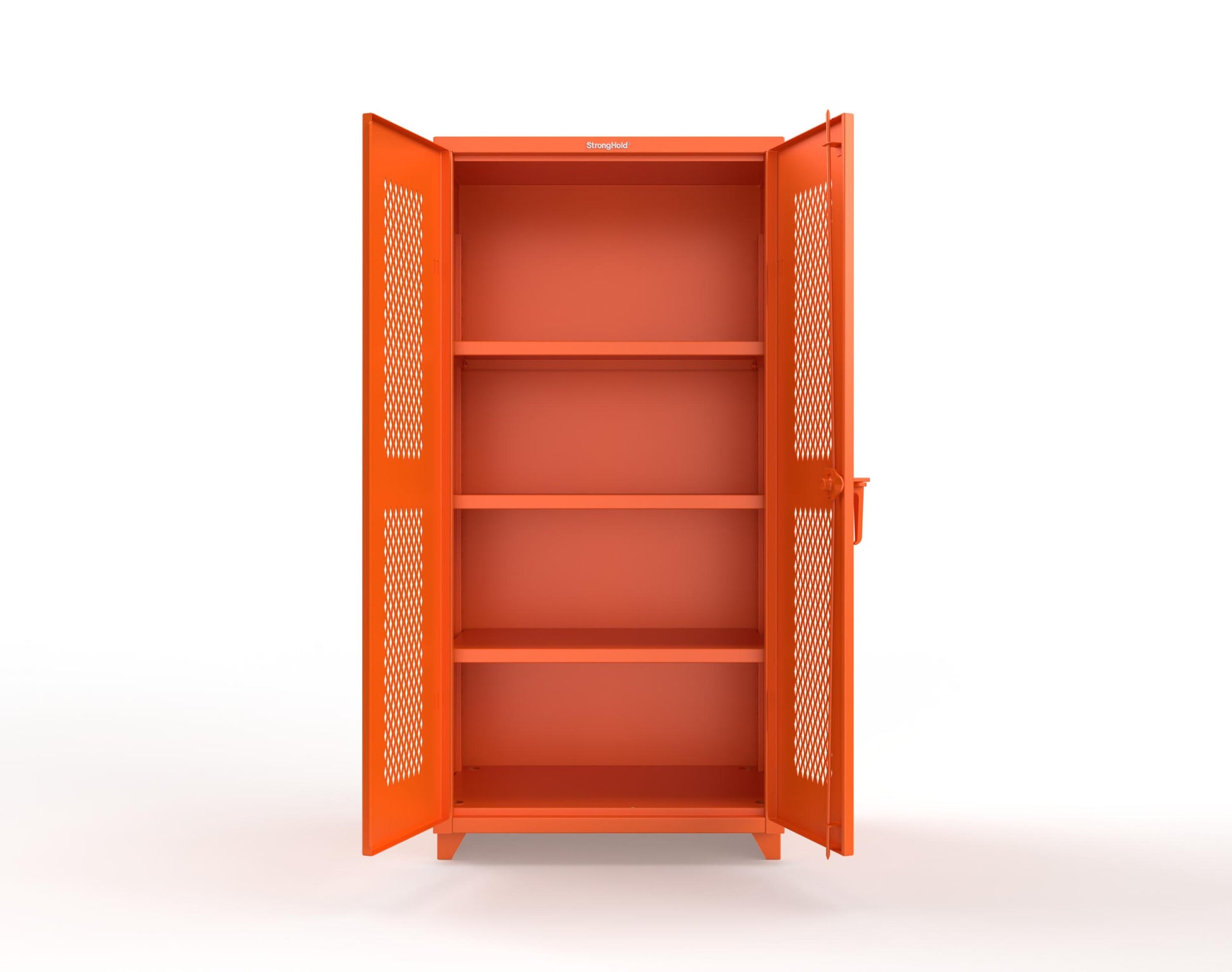 Extra Heavy Duty 14 GA Cabinet with Ventilated (Diamond) Doors - 36 In. W x 24 In. D x 75 In. H - 36-V-243-L-2009