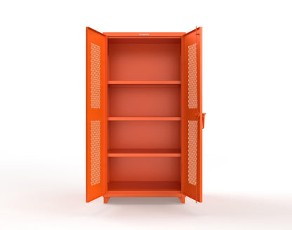 Extra Heavy Duty 14 GA Cabinet with Ventilated (Diamond) Doors - 36 In. W x 24 In. D x 75 In. H - 36-V-243-L-2009