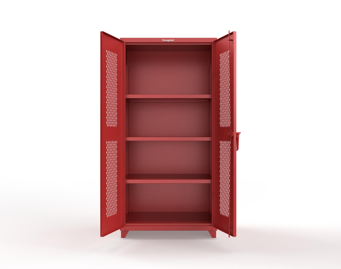 Extra Heavy Duty 14 GA Cabinet with Ventilated (Diamond) Doors - 36 In. W x 24 In. D x 75 In. H - 36-V-243-L-3001