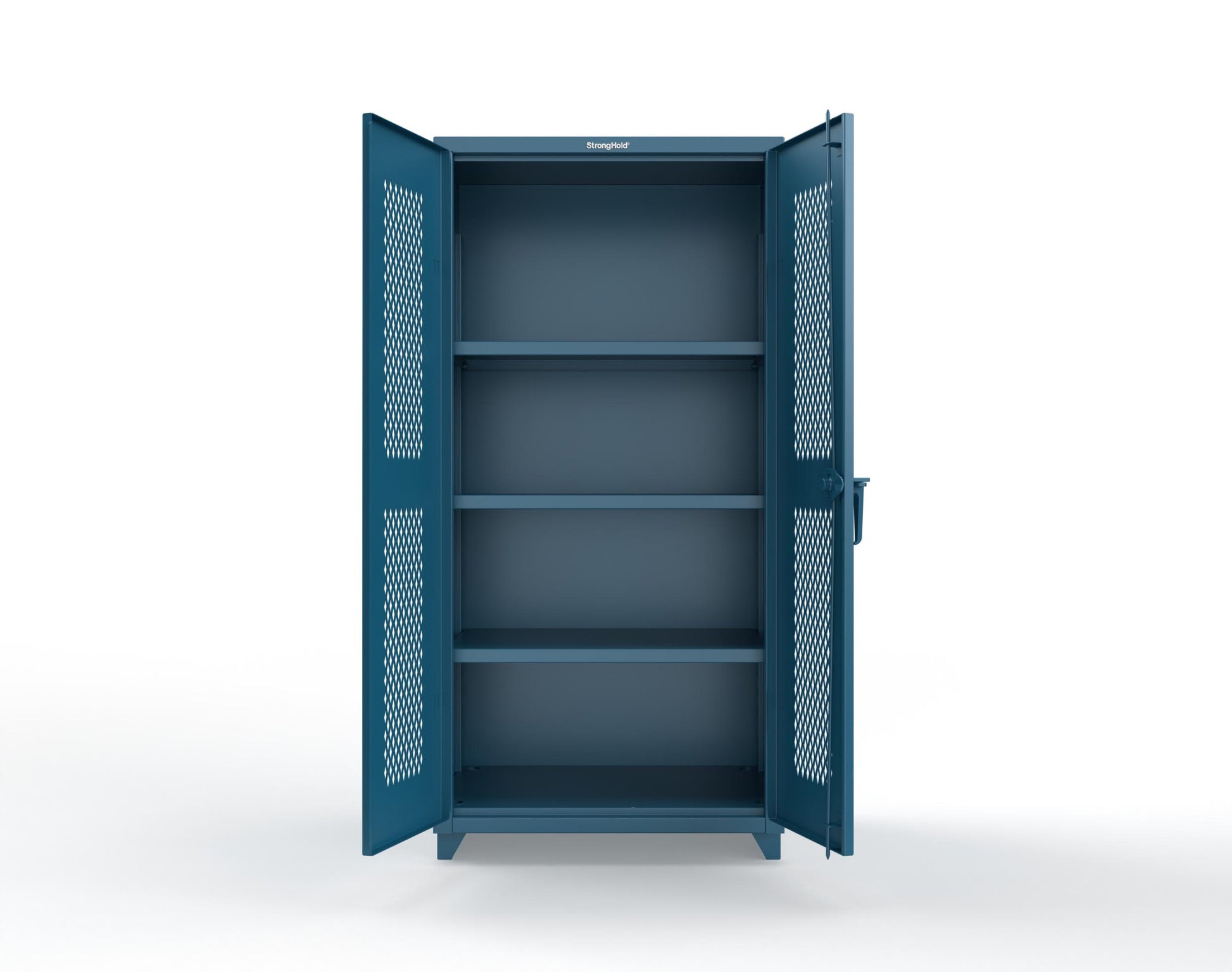 Extra Heavy Duty 14 GA Cabinet with Ventilated (Diamond) Doors - 36 In. W x 24 In. D x 75 In. H - 36-V-243-L-5001