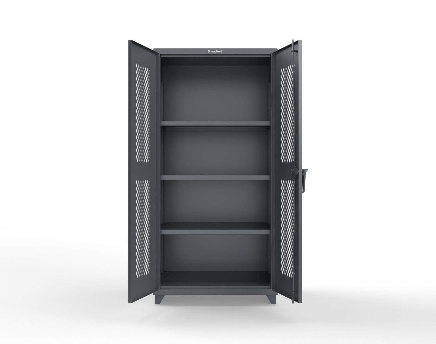 Extra Heavy Duty 14 GA Cabinet with Ventilated (Diamond) Doors - 36 In. W x 24 In. D x 75 In. H - 36-V-243-L-7024