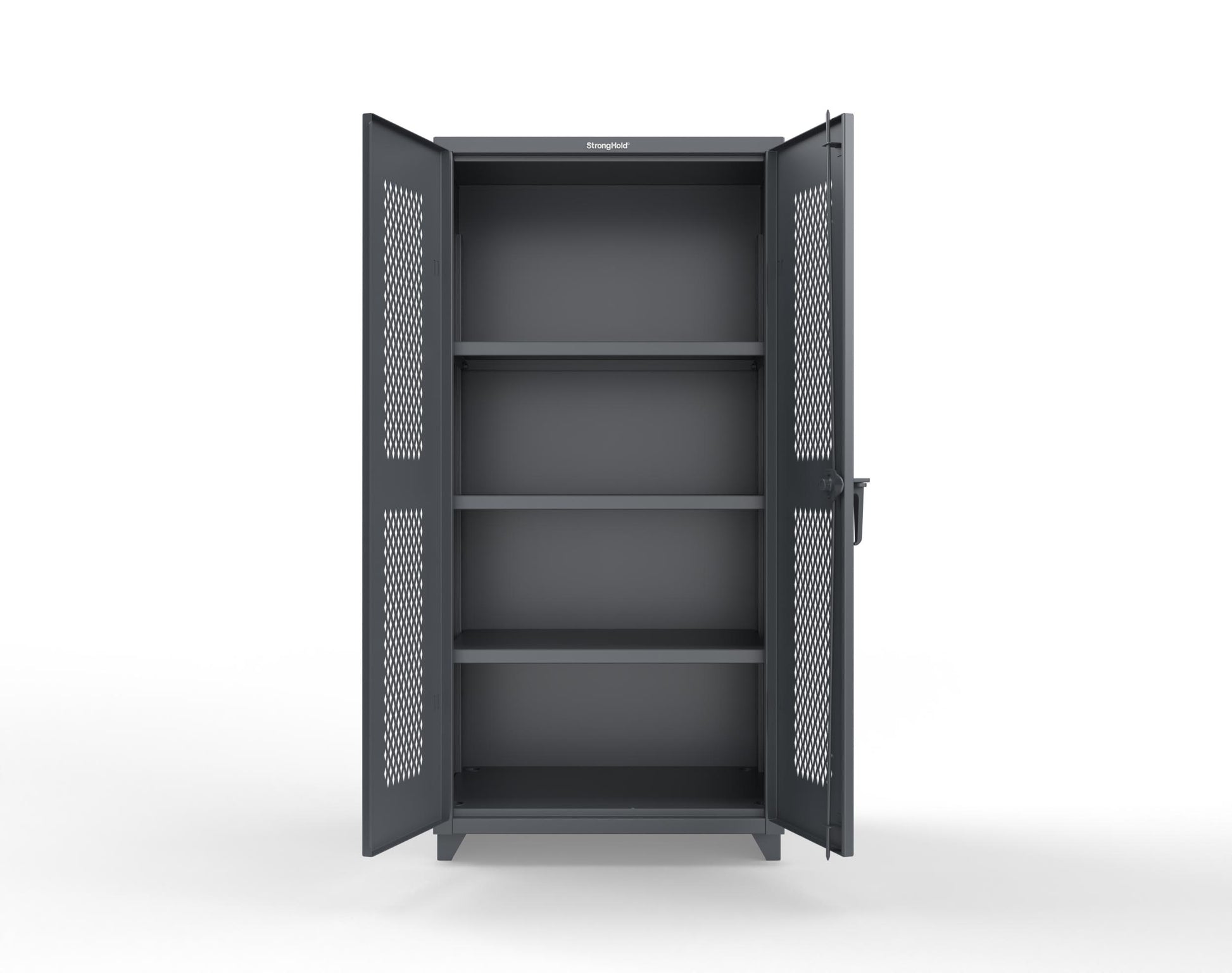 Extra Heavy Duty 14 GA Cabinet with Ventilated (Diamond) Doors - 36 In. W x 24 In. D x 75 In. H - 36-V-243-L-7024