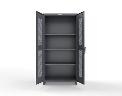 Extra Heavy Duty 14 GA Cabinet with Ventilated (Diamond) Doors - 36 In. W x 24 In. D x 75 In. H - 36-V-243-L-7024