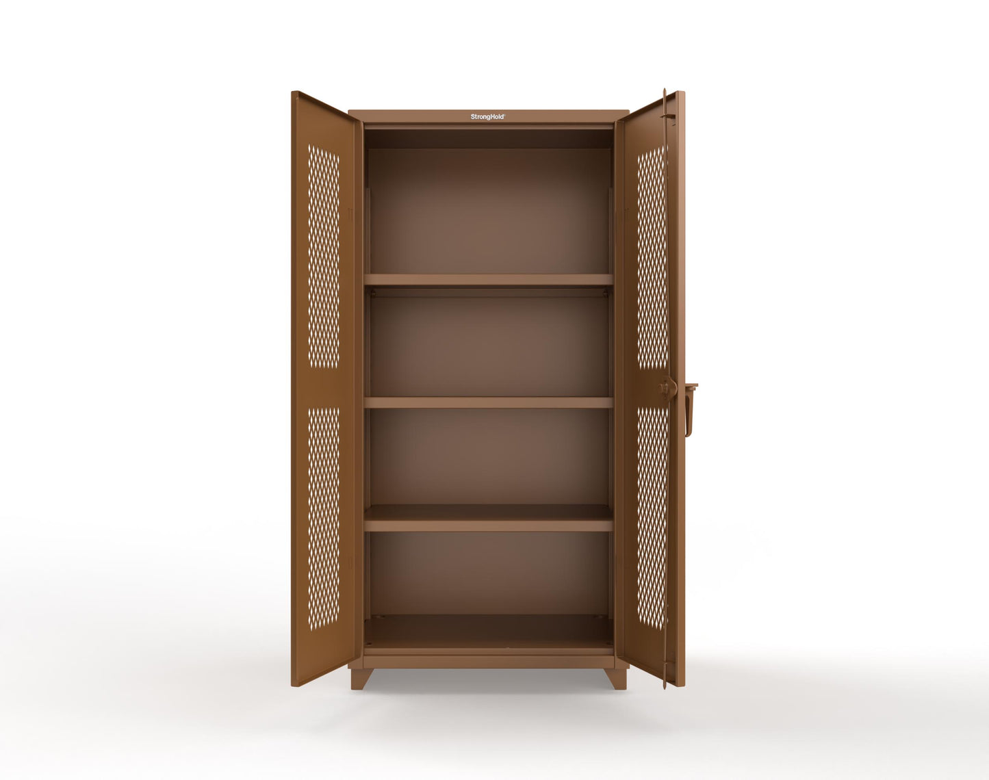 Extra Heavy Duty 14 GA Cabinet with Ventilated (Diamond) Doors - 36 In. W x 24 In. D x 75 In. H - 36-V-243-L-8008