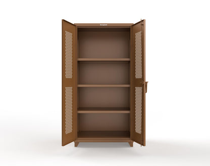 Extra Heavy Duty 14 GA Cabinet with Ventilated (Diamond) Doors - 36 In. W x 24 In. D x 75 In. H - 36-V-243-L-8008