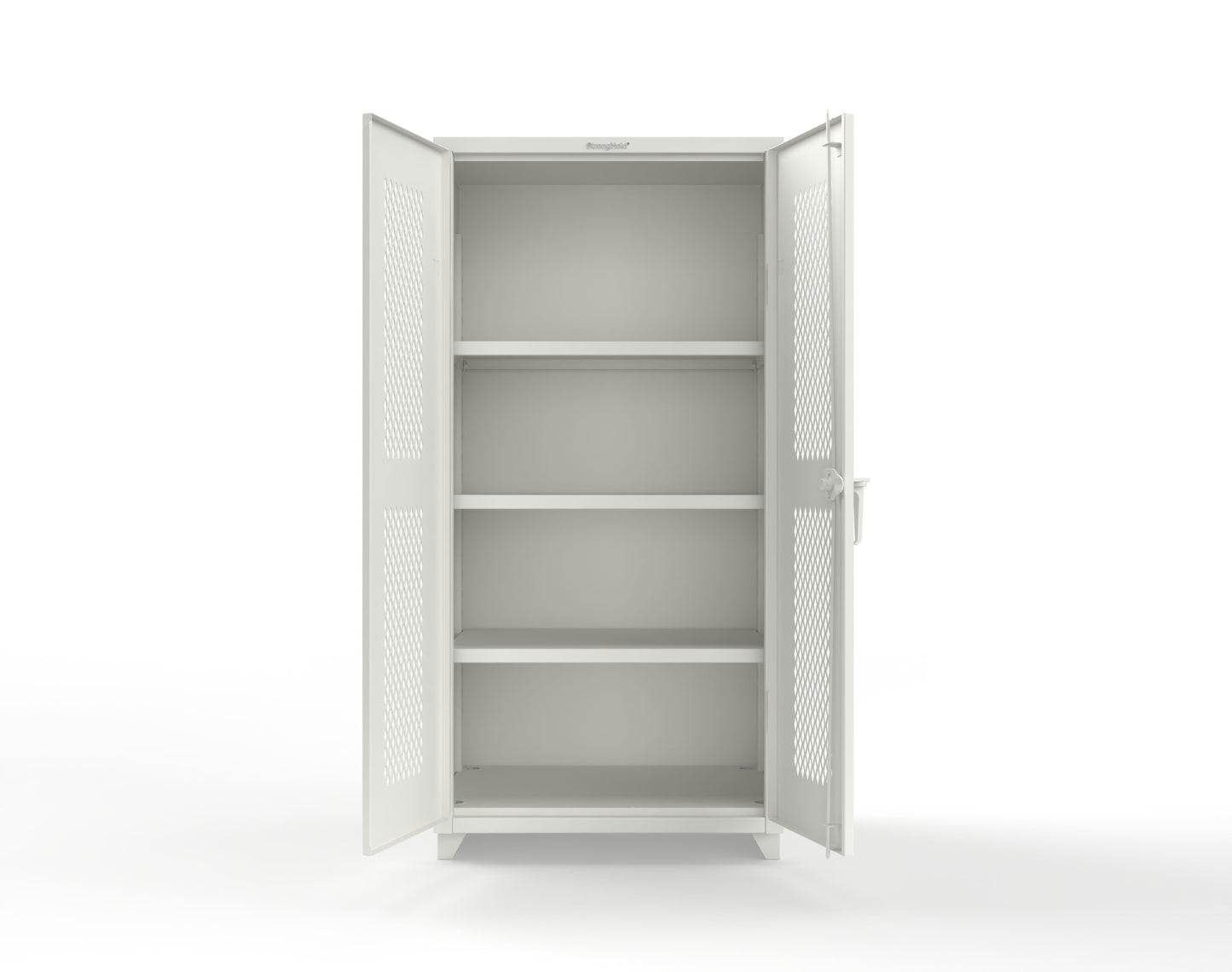 Extra Heavy Duty 14 GA Cabinet with Ventilated (Diamond) Doors - 36 In. W x 24 In. D x 75 In. H - 36-V-243-L-9003