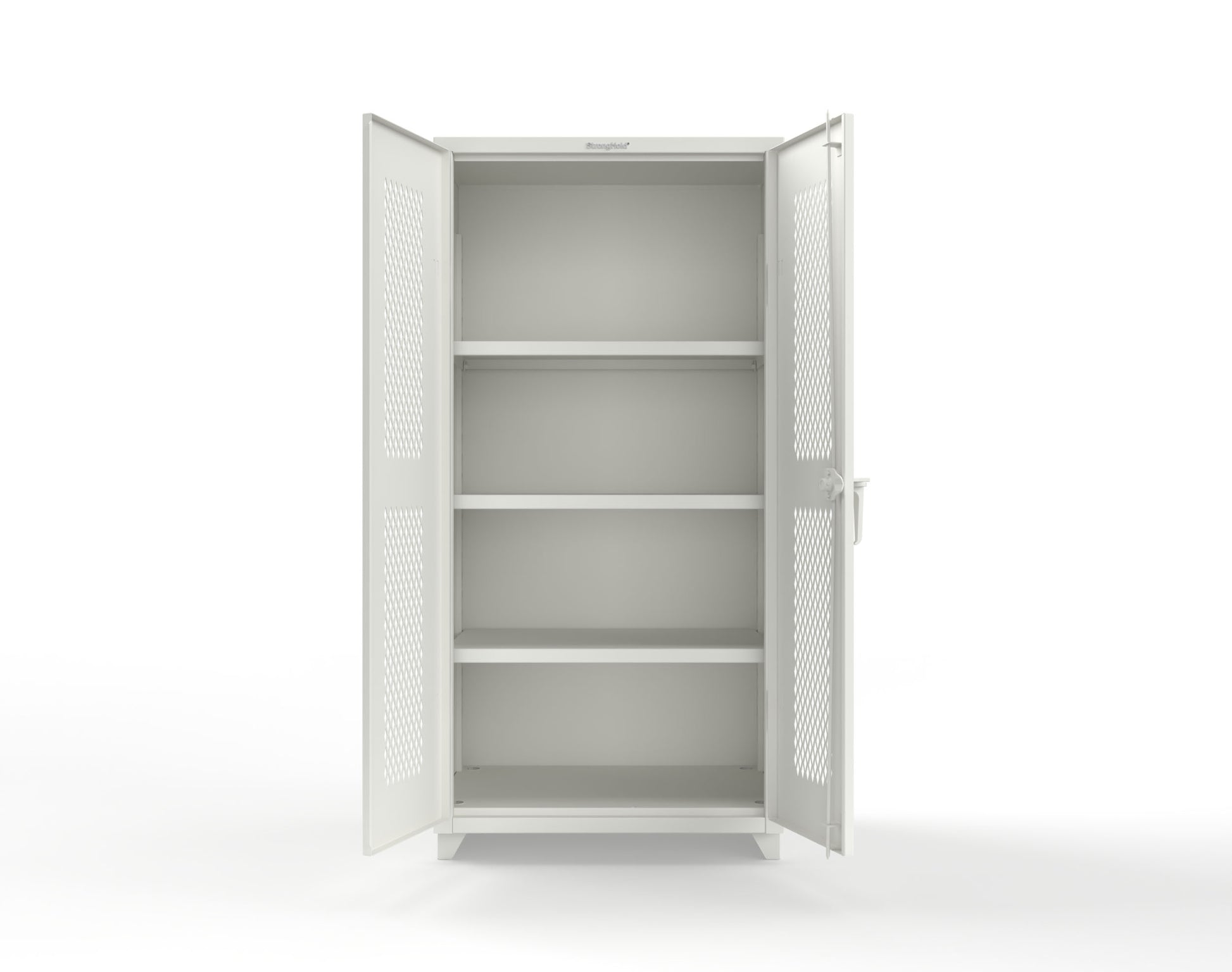 Extra Heavy Duty 14 GA Cabinet with Ventilated (Diamond) Doors - 36 In. W x 24 In. D x 75 In. H - 36-V-243-L-9003