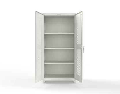 Extra Heavy Duty 14 GA Cabinet with Ventilated (Diamond) Doors - 36 In. W x 24 In. D x 75 In. H - 36-V-243-L-9003