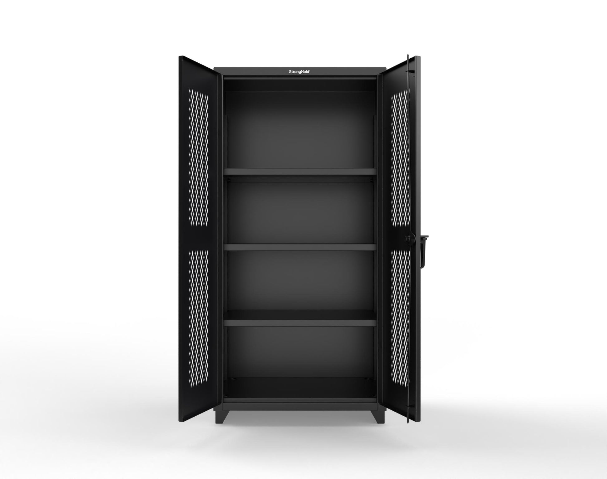 Extra Heavy Duty 14 GA Cabinet with Ventilated (Diamond) Doors - 36 In. W x 24 In. D x 75 In. H - 36-V-243-L-9005