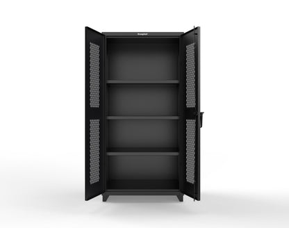 Extra Heavy Duty 14 GA Cabinet with Ventilated (Diamond) Doors - 36 In. W x 24 In. D x 75 In. H - 36-V-243-L-9005
