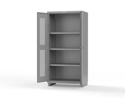 Extra Heavy Duty 14 GA Cabinet with Ventilated (Diamond) Doors - 36 In. W x 24 In. D x 75 In. H - 36-V-243-L-7037