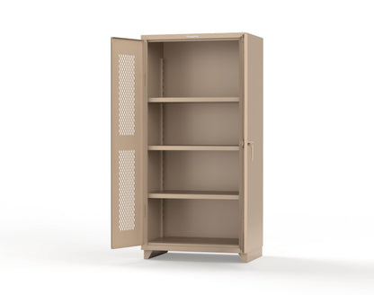 Extra Heavy Duty 14 GA Cabinet with Ventilated (Diamond) Doors - 36 In. W x 24 In. D x 75 In. H - 36-V-243-L-1019