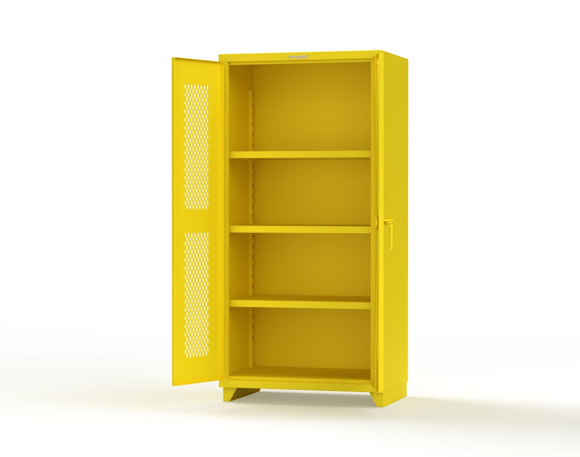 Extra Heavy Duty 14 GA Cabinet with Ventilated (Diamond) Doors - 36 In. W x 24 In. D x 75 In. H - 36-V-243-L-1021