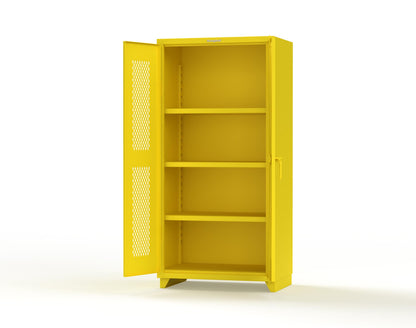 Extra Heavy Duty 14 GA Cabinet with Ventilated (Diamond) Doors - 36 In. W x 24 In. D x 75 In. H - 36-V-243-L-1021