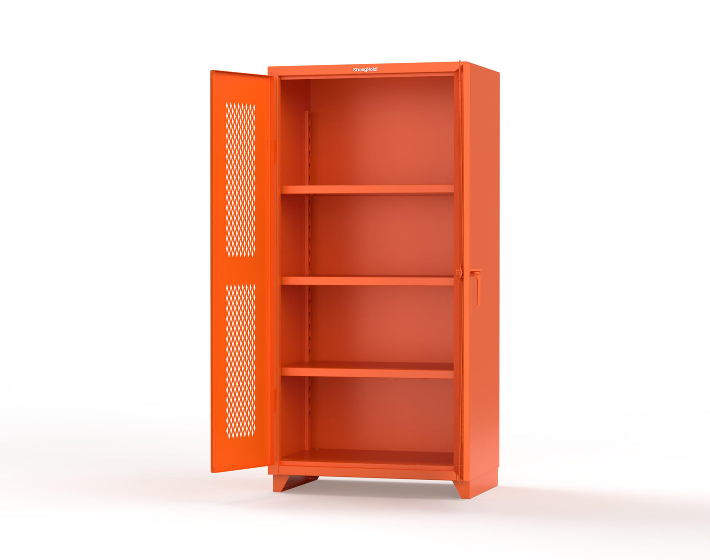 Extra Heavy Duty 14 GA Cabinet with Ventilated (Diamond) Doors - 36 In. W x 24 In. D x 75 In. H - 36-V-243-L-2009