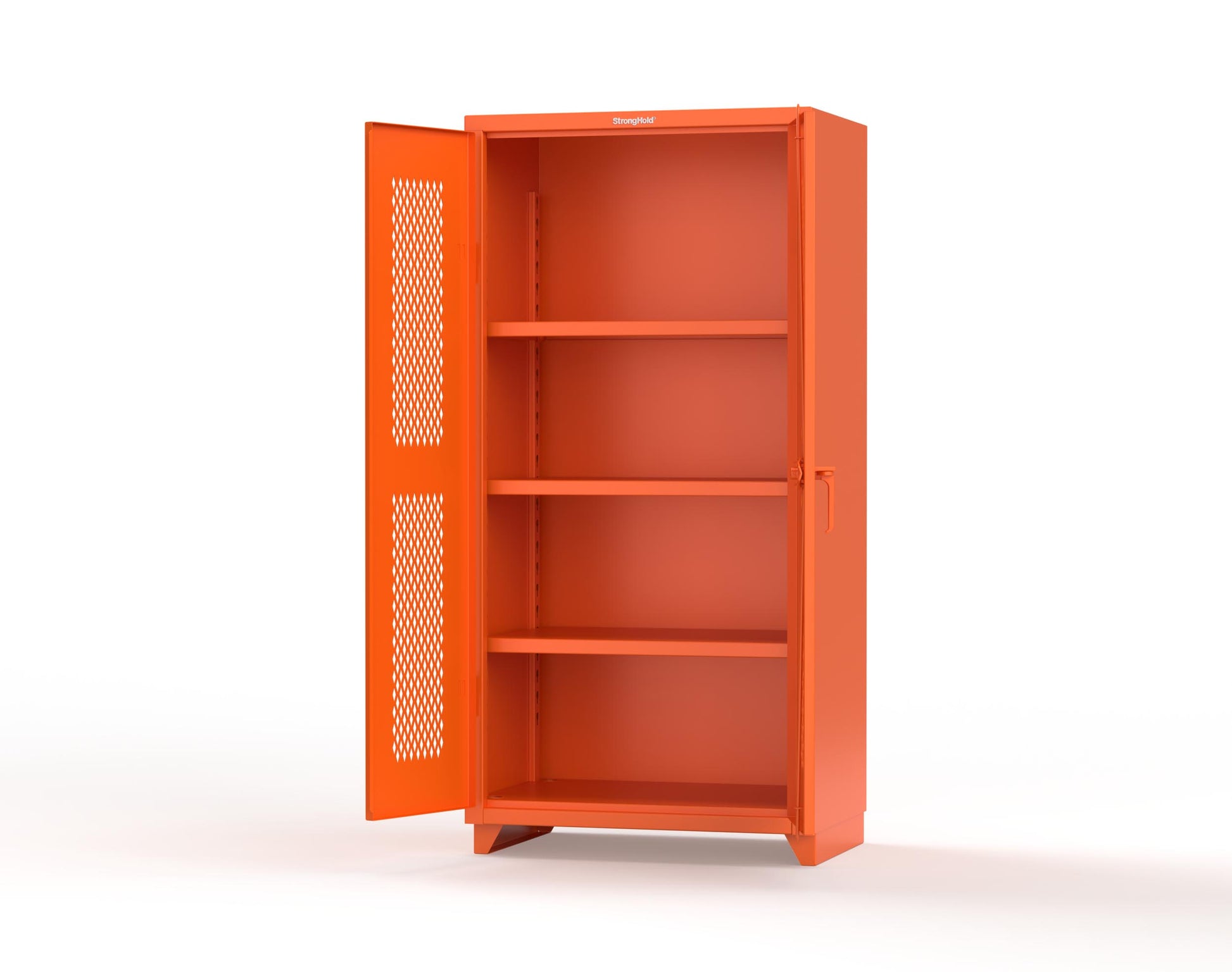 Extra Heavy Duty 14 GA Cabinet with Ventilated (Diamond) Doors - 36 In. W x 24 In. D x 75 In. H - 36-V-243-L-2009