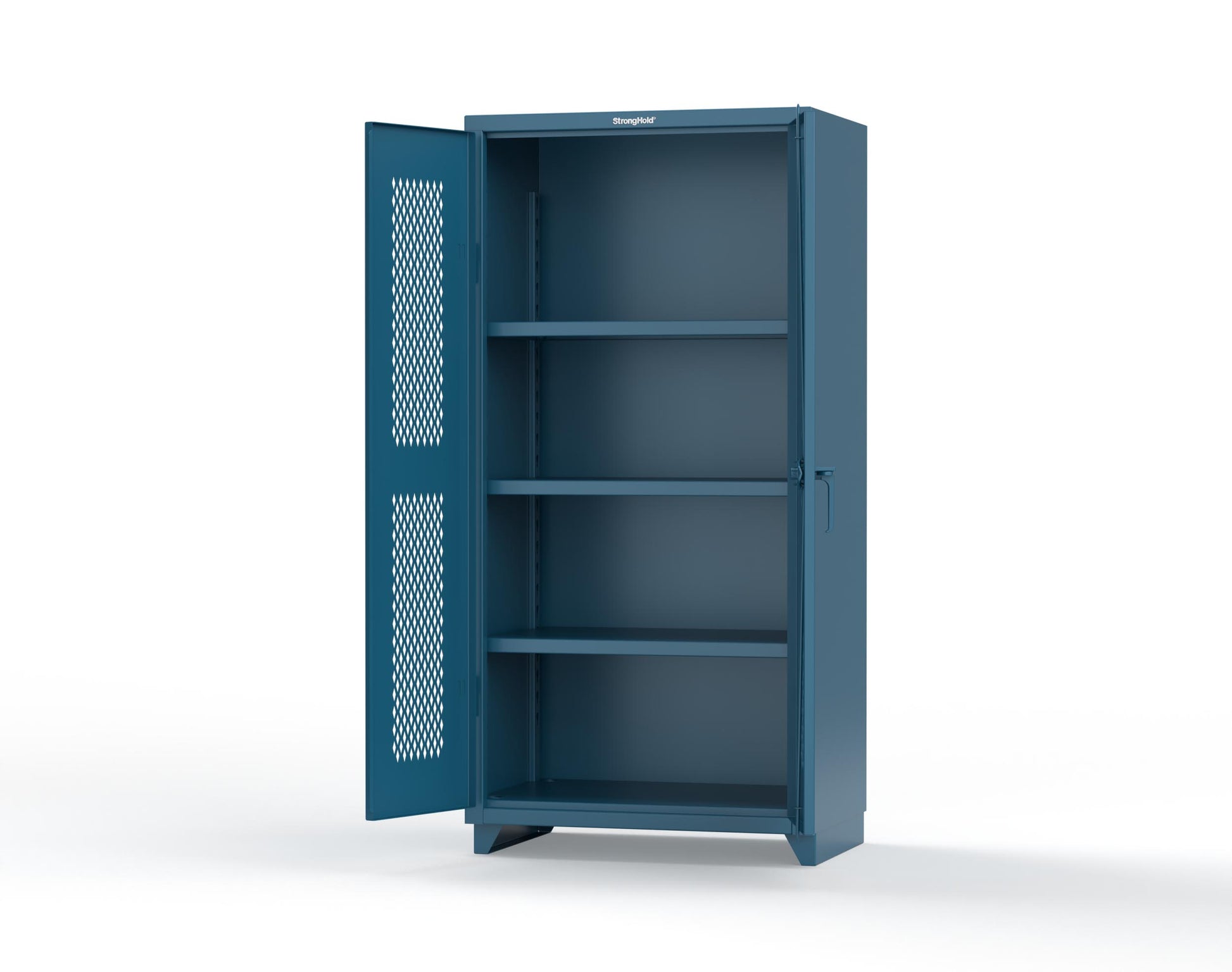 Extra Heavy Duty 14 GA Cabinet with Ventilated (Diamond) Doors - 36 In. W x 24 In. D x 75 In. H - 36-V-243-L-5001