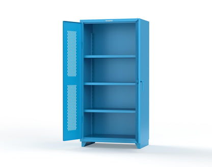 Extra Heavy Duty 14 GA Cabinet with Ventilated (Diamond) Doors - 36 In. W x 24 In. D x 75 In. H - 36-V-243-L-5012