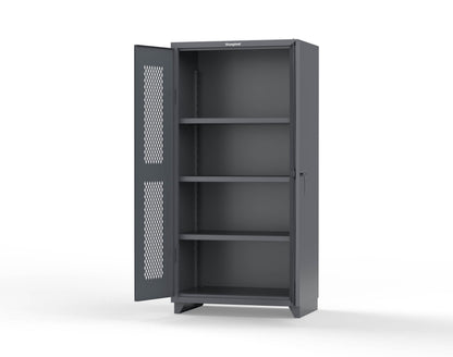 Extra Heavy Duty 14 GA Cabinet with Ventilated (Diamond) Doors - 36 In. W x 24 In. D x 75 In. H - 36-V-243-L-7024