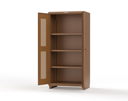 Extra Heavy Duty 14 GA Cabinet with Ventilated (Diamond) Doors - 36 In. W x 24 In. D x 75 In. H - 36-V-243-L-8008