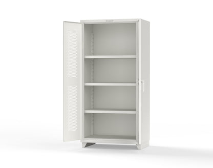 Extra Heavy Duty 14 GA Cabinet with Ventilated (Diamond) Doors - 36 In. W x 24 In. D x 75 In. H - 36-V-243-L-9003