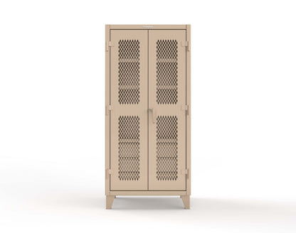 Extreme Duty 12 GA Ventilated (Diamond) Cabinet with 6 Half-Width Drawers, 4 Shelves - 36 In. W x 24 In. D x 78 In. H - 36-V-244-6.5DB-1019