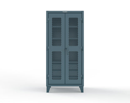 Extreme Duty 12 GA Ventilated (Diamond) Cabinet with 6 Half-Width Drawers, 4 Shelves - 36 In. W x 24 In. D x 78 In. H - 36-V-244-6.5DB-5001