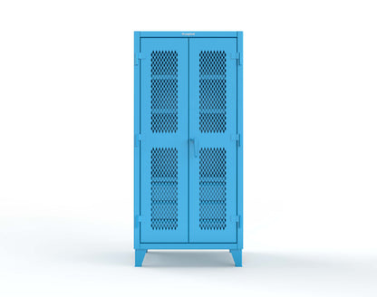 Extreme Duty 12 GA Ventilated (Diamond) Cabinet with 6 Half-Width Drawers, 4 Shelves - 36 In. W x 24 In. D x 78 In. H - 36-V-244-6.5DB-5012