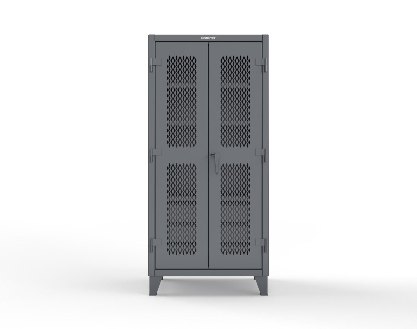 Extreme Duty 12 GA Ventilated (Diamond) Cabinet with 6 Half-Width Drawers, 4 Shelves - 36 In. W x 24 In. D x 78 In. H - 36-V-244-6.5DB-7024