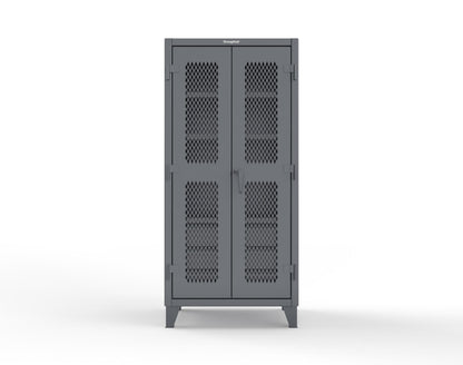 Extreme Duty 12 GA Ventilated (Diamond) Cabinet with 6 Half-Width Drawers, 4 Shelves - 36 In. W x 24 In. D x 78 In. H - 36-V-244-6.5DB-7024